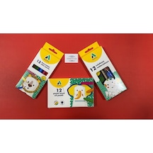 Boya Kalemi 12li + Sulu Boya 12li + Pastel Boya 12li Set
