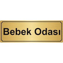 Bebek Odası Yönlendirme Levhası 7Cmx20Cm Altın Renk Metal