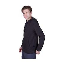 Alpinist Cliff Erkek Kapşonlu Polar Siyah