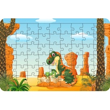 Dinozor Tyrannosaurus 54 Parça Ahşap Çocuk Puzzle Yapboz