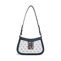 Silver & Polo Silver Polo Beyaz - Lacivert Monogram Kadın Çapraz Çanta Sp1132