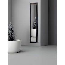 Siyah Ahşap Dekoratif Duvar Hol Ayna 121 X 23 Siyah
