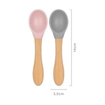 Mama Kaşığı Pinky Pink/powder Grey Açık Ahşap
