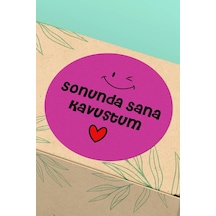 Sonunda Sana Kavuştum Fuşya Sticker 3x3cm St2345 Çok Renkli
