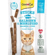Gimcat Sticks Tahılsız Somon & Atlantik Morina Kedi Ödül Çubukları 4'lü 20 G
