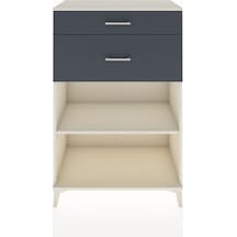 Hyperion Dolap Tek Raflı 2 Çekmeceli 88x44x134 Aytaşı-antrasit Aytaşı