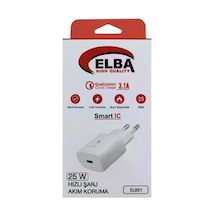 Elba Elb42-25wpd Beyaz 25w Şarj Kafa+ Apple, Uyumlu iPhone Kablo