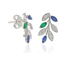 Leaf Küpe - Beyaz Altın