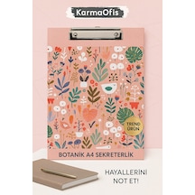 A4 Sekreterlik Botanik Çiçek Ve Yaprak Desenli Trend Ürün