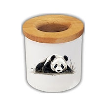 Uyuyan Panda Baskılı Kalemlik Kalem Kutusu Beyaz