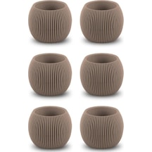 Omnipazar Krs-363 Plastik Mercan Kaktüs Saksı 0.7 Litre Kahverengi 6 Adet