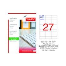 Tanex Tw-2027 70x32mm100 Lü Lazer Etiketi 100