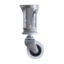 Metal Krom 15cm Tekerli Ayak Mobilya Masa Ve Dolap Tekerli Ayağı Frensiz Krom 15cm Çap 42mm