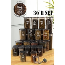 Vienev 36lı Beyaz Sergrfi Etketli Kaşklı Peggy Kare Erzak Bahrt Full Set 8x 1,75, 1,2, 0,55 12x 0,45 Ant Şeffaf