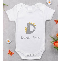 Bitmeyenkartus Bk Kids Isimli Harfli Bebek Body Zıbın - Model 3 Beyaz