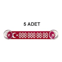 Kırmızı-Beyaz  Araç Park Telefon Numaratörü -5 ADET- Tel No Göste