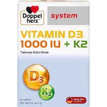 Doppelherz Vitamin D3 1000 Iu + K2 60 Tablet