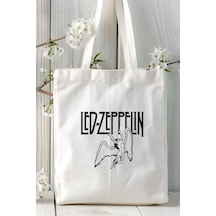 Art Hediye Led Zeppelin Baskılı Bez Çanta Kişiye Özel Model 1 Çok Renkli