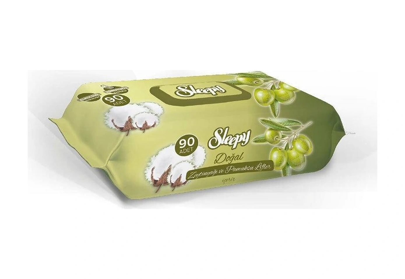 Sleepy Doğal Zeytinyağlı Islak Havlu Mendil 90 Yaprak Tekli