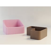 Bezos 3d Baskı Fıstık Kasesi - Çift Hazneli Kabuk Ayırıcı Sunum Kasesi - Pembe Kahverengi Bzs01 Pembe - Kahverengi