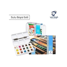 12+3 Renk Plastik Kutulu Tablet Sulu Boya Seti + Sulu Boya Blok Beyaz