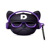 Caseonn Apple Airpods Pro Kılıf Karakter Figürlü Gözlüklü Bulldog Mor