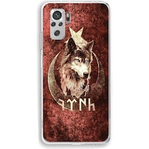 Redmi Note 10 / 10s Uyumlu Göktürk Yazılı Ve Bozkurt Desenli Baskılı Silikon Kılıf Renkli