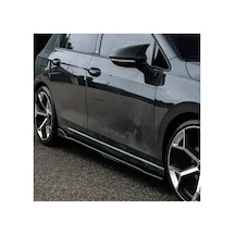 Volkswagen Golf 8 Yan Marşpiyel 2019-2024 Life - Style - Impression Uyumlu Parlak Siyah Yan Etek Seti