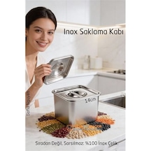 Zenvac Premium Inox Saklama Kabı - Hava Sızdırmaz Mutfak Düzenleyici 14x11 Cm 304 Paslanmaz Çelik Zenvac29 Renkli