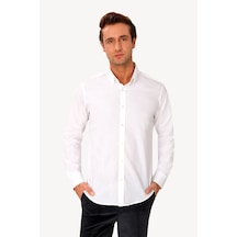 Erkek Beyaz Uzun Kol Slim Fit Gömlek