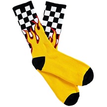 Damalı Alev Desenli Renkli Unisex Spor Çorap