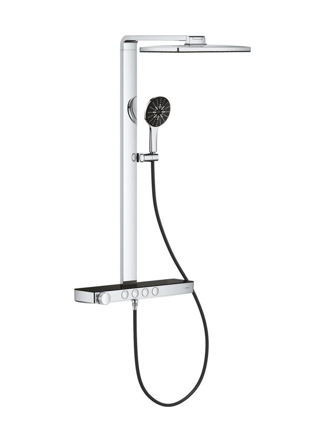 Rainshower Aqua Pure Duvara Monte Termostatik Bataryalı Duş Sistemi Siyah/krom - 100961kı00 Metalik