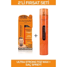 Fontenay Saç Şekillendirici Pudra Toz Wax Ultra Strong Turuncu + Saç Spreyi 400ml 2'Li Set