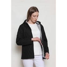 CottonCool Kadın Kapüşonlu Kapitone Mont Siyah