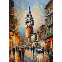 İstanbul Galata Kulesi Desenli Mdf Tablo 35cm X50cm