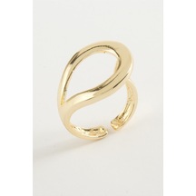 Oval Metal Yüzük Altın 12802472