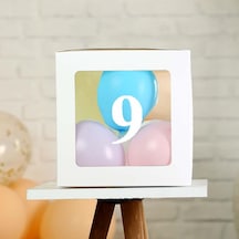 Şeffaf 9 Rakamlı Beyaz Kutu Ve Balon Seti Kendin Yap Bebek Çocuk
