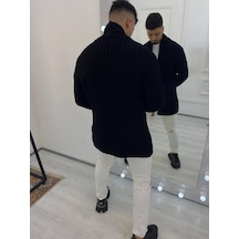 Elku Moda Elkumoda Hırka Kalın Örgü Şal Yaka Cepli Panço Triko Hırka-HIRKA2092