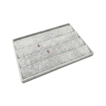 Yerli Üretim Cezayir Model Süet Kumaş Gri Renk 34/24 Cm Kademeli Çekmece İçi Küpe Standı Çok Renkli