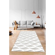 Bej Spor Kaymaz Tabanlı Makinede Yıkanabilir Halı Ruz07n11
