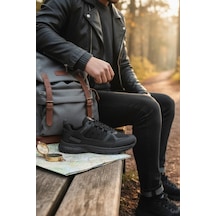 Enoch Erkek Yüksek Tabanlı Katmanlı Tasarım Outdoor Günlük Spor Ayakkabı Sneaker Siyah