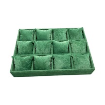 Tokyo Model Süet Kumaş Yeşil Renk 34/24 Cm Yastıklı Çekmece Içi Saat Ve Takı Kutusu
