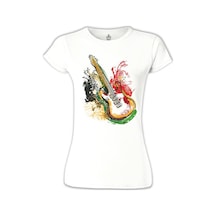 Gitar Colors Beyaz Kadın Tshirt 001
