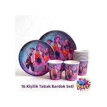 K -pop Tabak Bardak Seti 16 Kişilik Mor Tüm Yaşlar