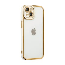 Apple iPhone Uyumlu  14 Plus Kılıf Liva Lens Silikon -  Beyaz