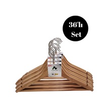 36 Adet Ahşap Kıyafet Ve Elbise Askısı Dolap Düzenleyici Ahşap