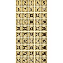 Metal Kapı Masa Dolap Numara Levhası 5x5cm Altın Renk 50 Adet (1…50)