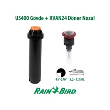 Rain Bird Rvan24 Döner Nozul Açı Ayarlı 5,2 - 7,3 Mt. Ve Us400 Boş Gövde Seti