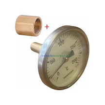 Pakkens Çap 63 Mm 200 Derecec 5 Cm Termometre + Bağlantı Manşonuyla