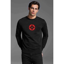 Shisui Sharingan Baskılı Siyah Erkek Örme Sweatshirt